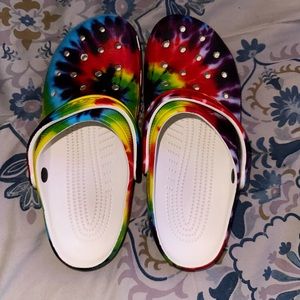 Rainbow Tie-Dye CROC Clogs